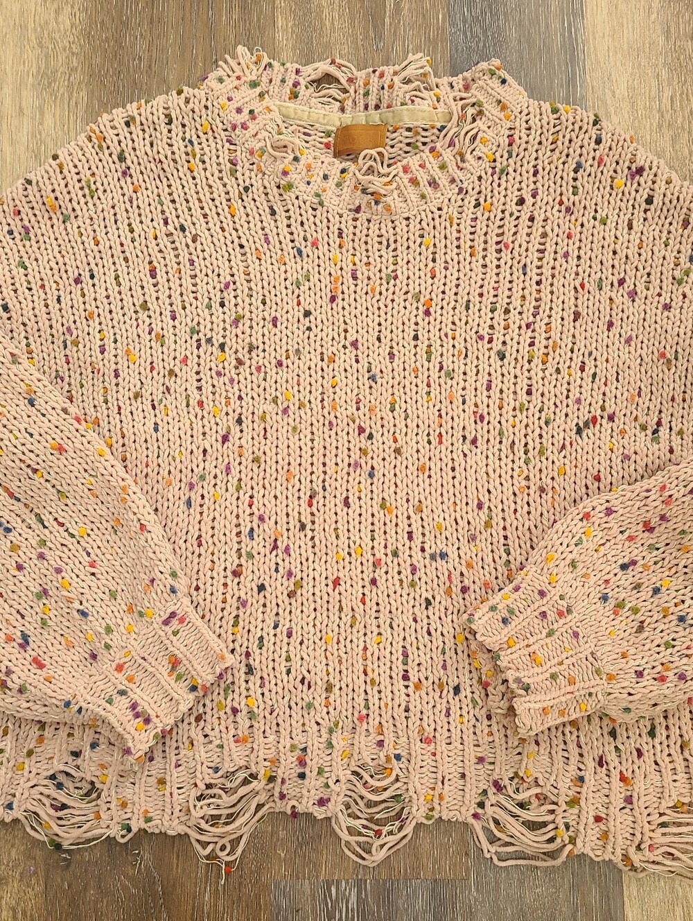 POL Confetti Chunky Shag Sweater Womens Size MED
